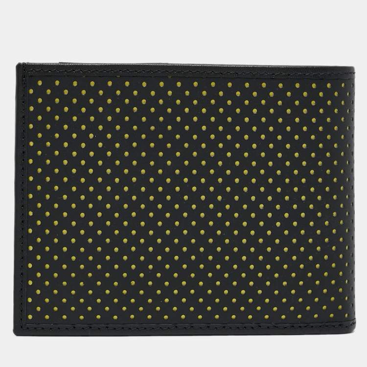 Pre Owned Chopard Black/Yellow Perforated Leather Bifold Wallet