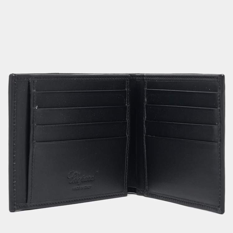 Pre Owned Chopard Black/Yellow Perforated Leather Bifold Wallet