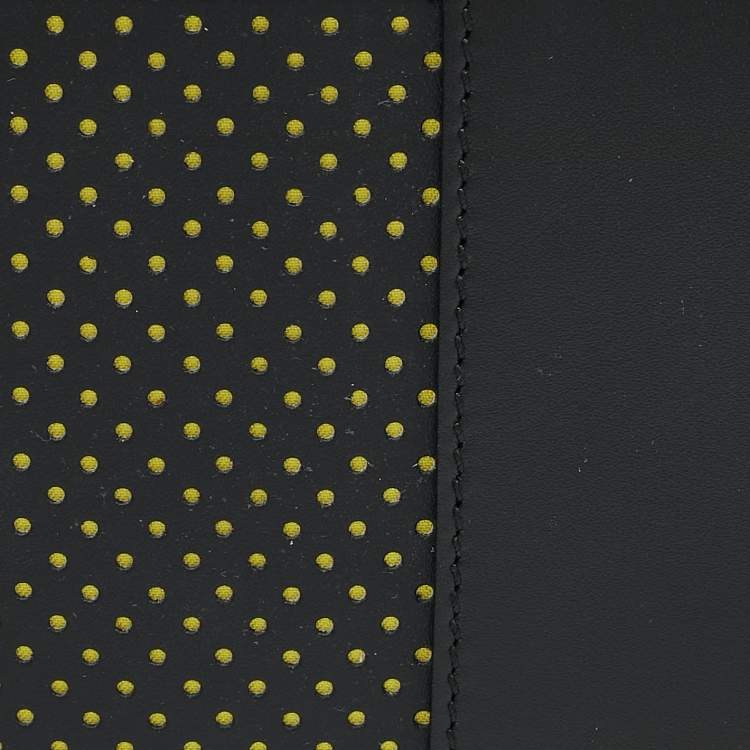 Pre Owned Chopard Black/Yellow Perforated Leather Bifold Wallet