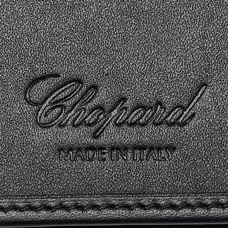 Pre Owned Chopard Black/Yellow Perforated Leather Bifold Wallet