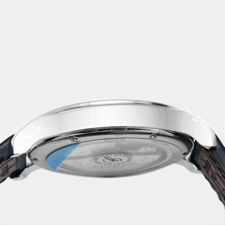 Pre Owned Chopard Silver Dial Stainless Steel Alligator Leather L.U.C 1937 Classic 168558-3001 Men's Wristwatch 42 mm