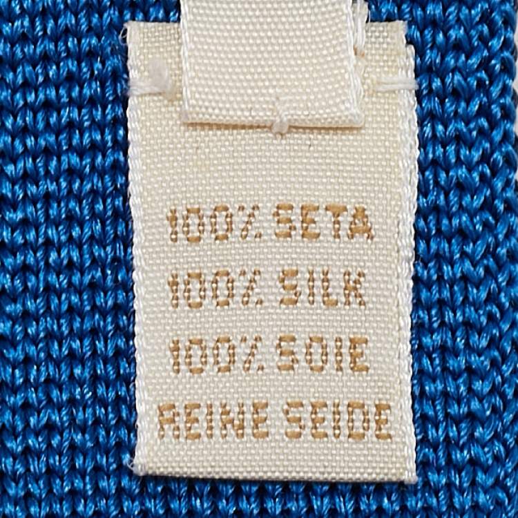 Pre Owned Chopard Blue Silk Knit Skinny Tie