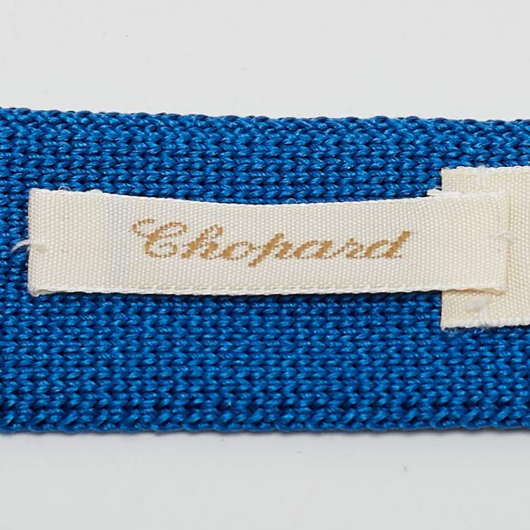 Pre Owned Chopard Blue Silk Knit Skinny Tie