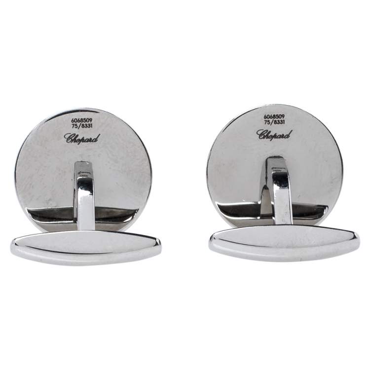 Pre Owned Chopard Silver Tone Classic Mille Miglia Racing Cufflinks