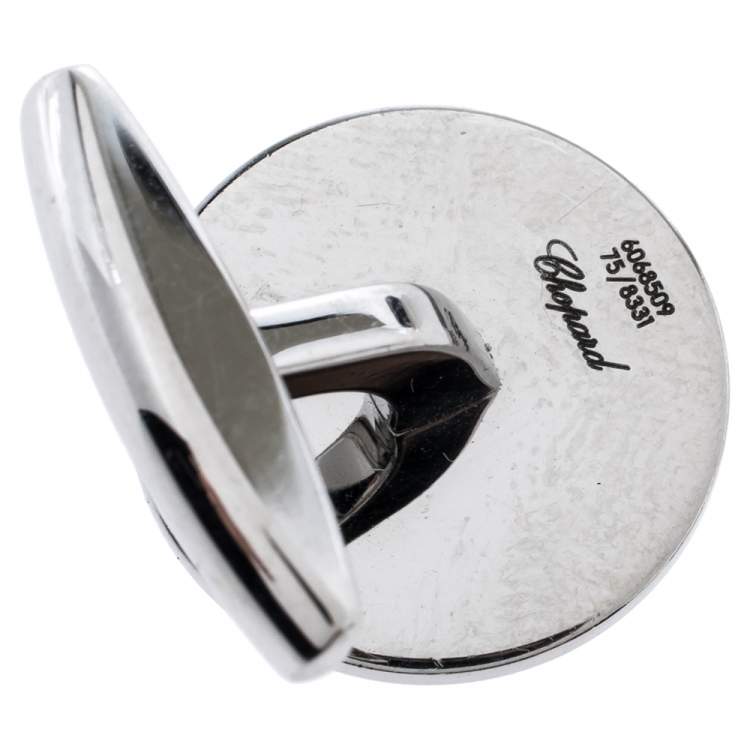 Pre Owned Chopard Silver Tone Classic Mille Miglia Racing Cufflinks