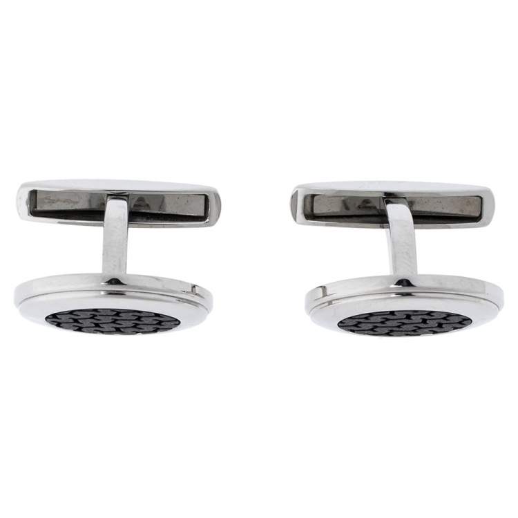 Pre Owned Chopard Silver Tone Classic Mille Miglia Racing Cufflinks