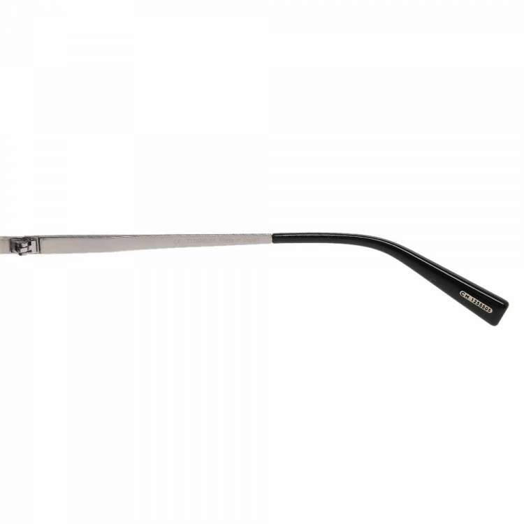 Pre Owned Chopard Silver/Black SCHA02 Polarized Aviator Sunglasses 