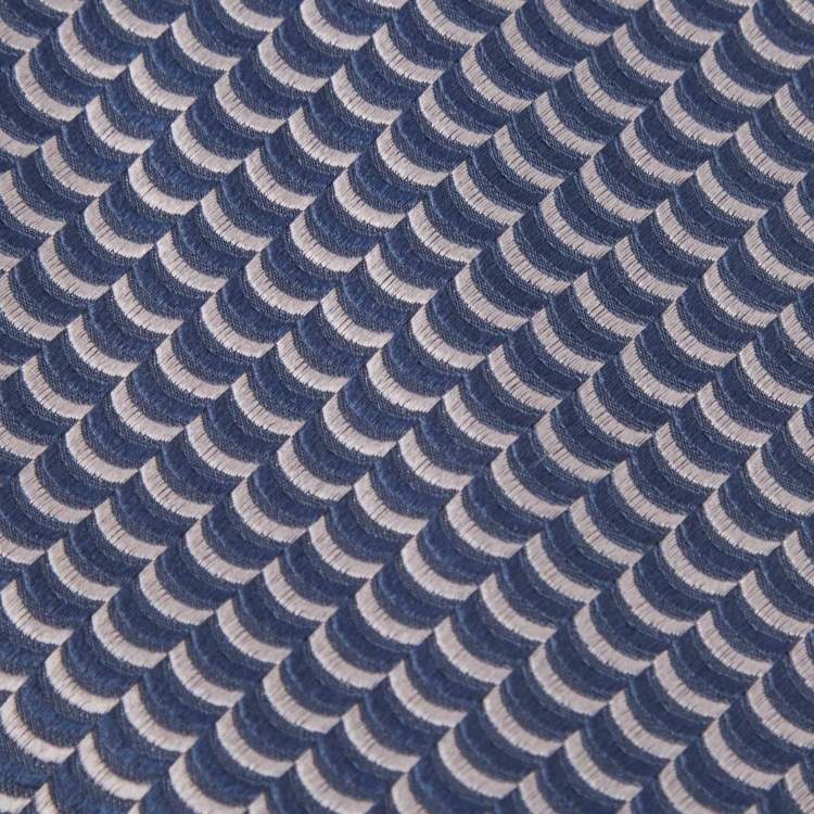 Pre Owned Chopard Navy Blue Jacquard Pattern Silk Traditional Tie