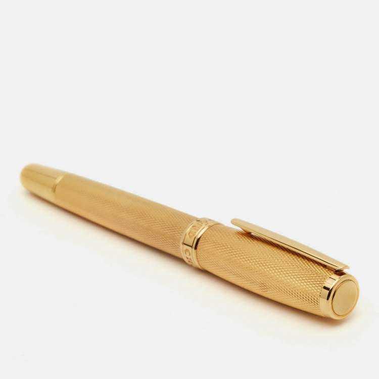 مملوكة مسبقًا محفظة شوپارد بطيّتين جلد بني مع طقم قلم حبر جاف