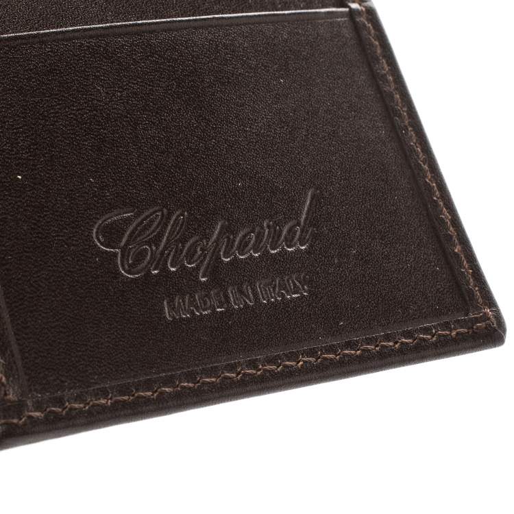 Pre Owned Chophard Dark Brown Leather Classic Bifold Wallet