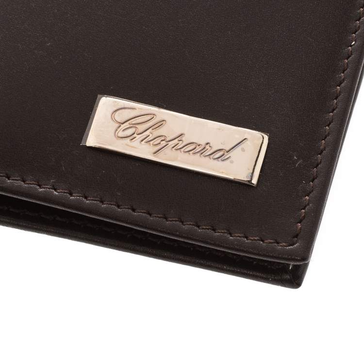 Pre Owned Chophard Dark Brown Leather Classic Bifold Wallet