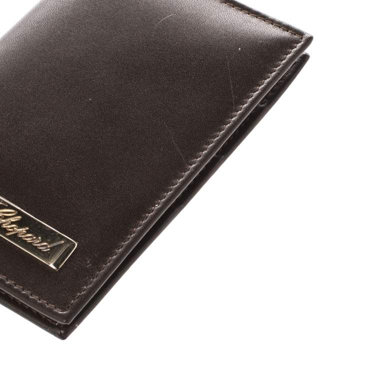 Pre Owned Chophard Dark Brown Leather Classic Bifold Wallet
