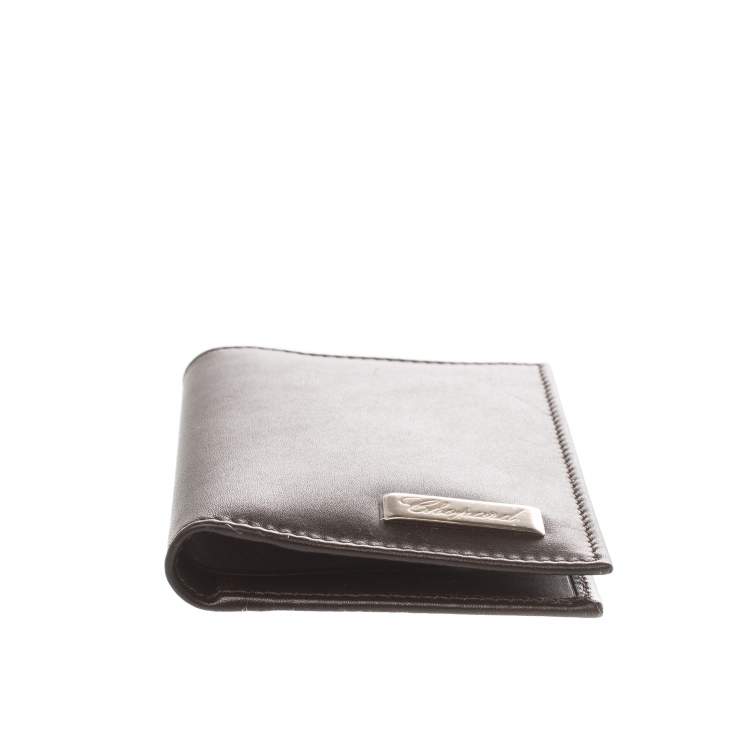 Pre Owned Chophard Dark Brown Leather Classic Bifold Wallet