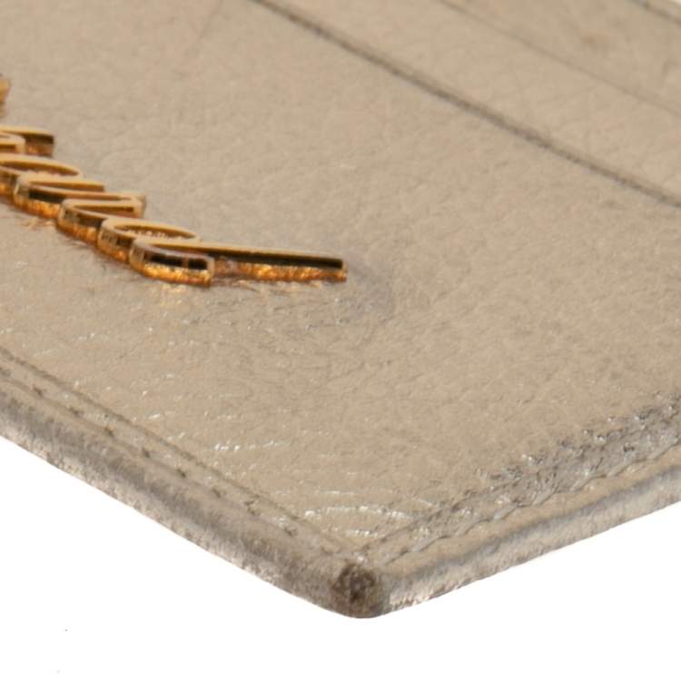 Pre Owned Chopard Gold Leather Happy Card Holder with Chain