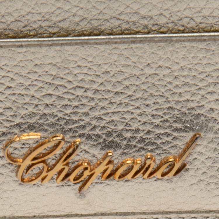 Pre Owned Chopard Gold Leather Happy Card Holder with Chain