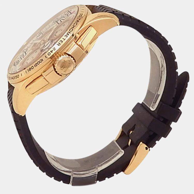 Pre Owned Chopard Mille Miglia 161268-5003 Automatic Silver 18K Rose Gold Men’s Wristwatch 44 mm