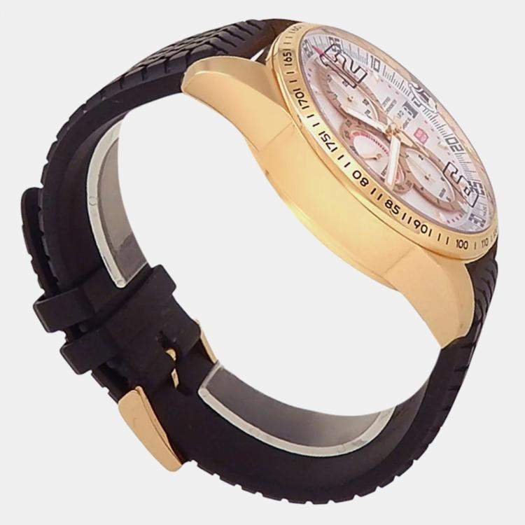Pre Owned Chopard Mille Miglia 161268-5003 Automatic Silver 18K Rose Gold Men’s Wristwatch 44 mm