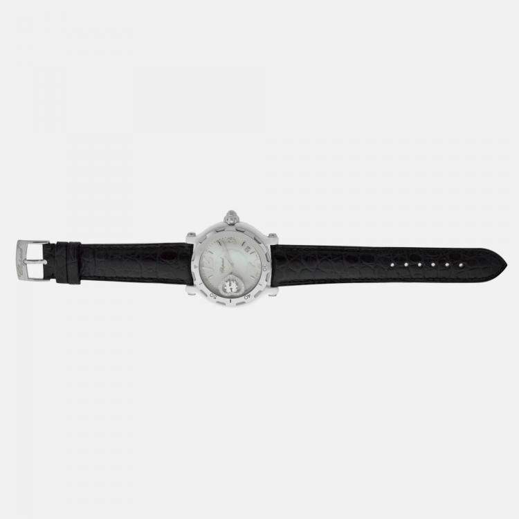 Pre Owned Chopard Happy Sport Valentines 8507 Quartz White Stainless Steel Men's Wristwatch 38mm
