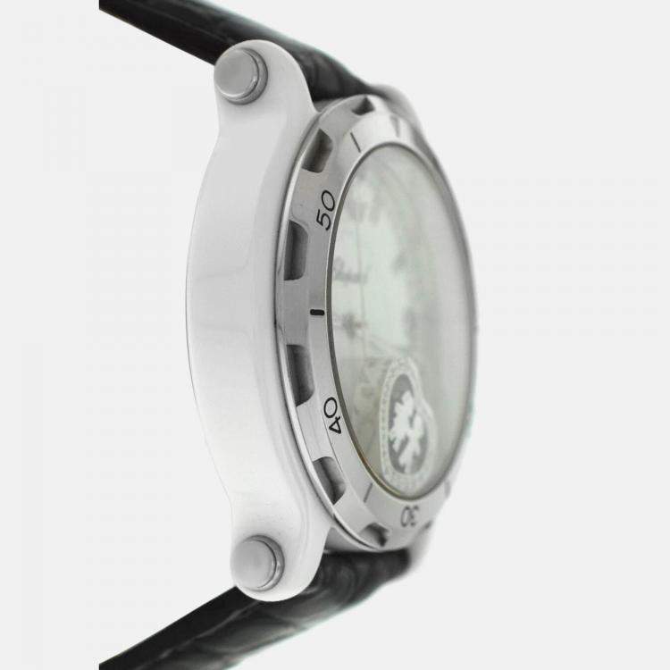 Pre Owned Chopard Happy Sport Valentines 8507 Quartz White Stainless Steel Men's Wristwatch 38mm