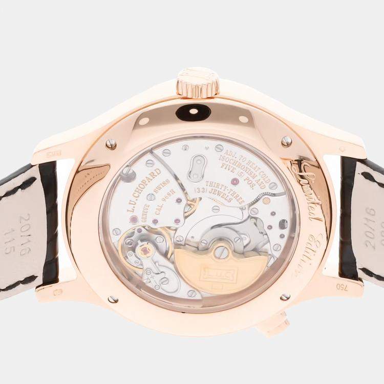 Pre Owned Chopard L.U.C. 161912-5002 Automatic Black 18k Rose Gold Men’s Wristwatch 41 mm