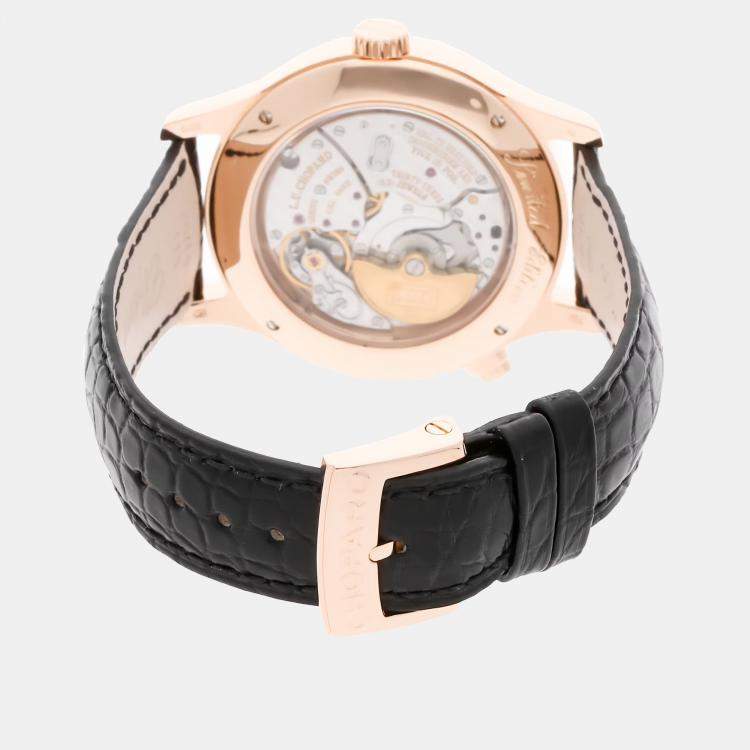 Pre Owned Chopard L.U.C. 161912-5002 Automatic Black 18k Rose Gold Men’s Wristwatch 41 mm