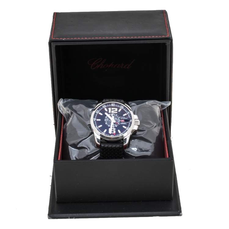 Pre Owned Chopard Black Stainless Steel Rubber MIlle Miglia GT XL 16-8514-3001 Men's Wristwatch 44 mm