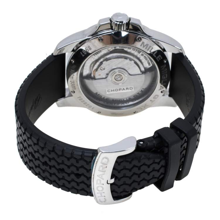 Pre Owned Chopard Black Stainless Steel Rubber MIlle Miglia GT XL 16-8514-3001 Men's Wristwatch 44 mm