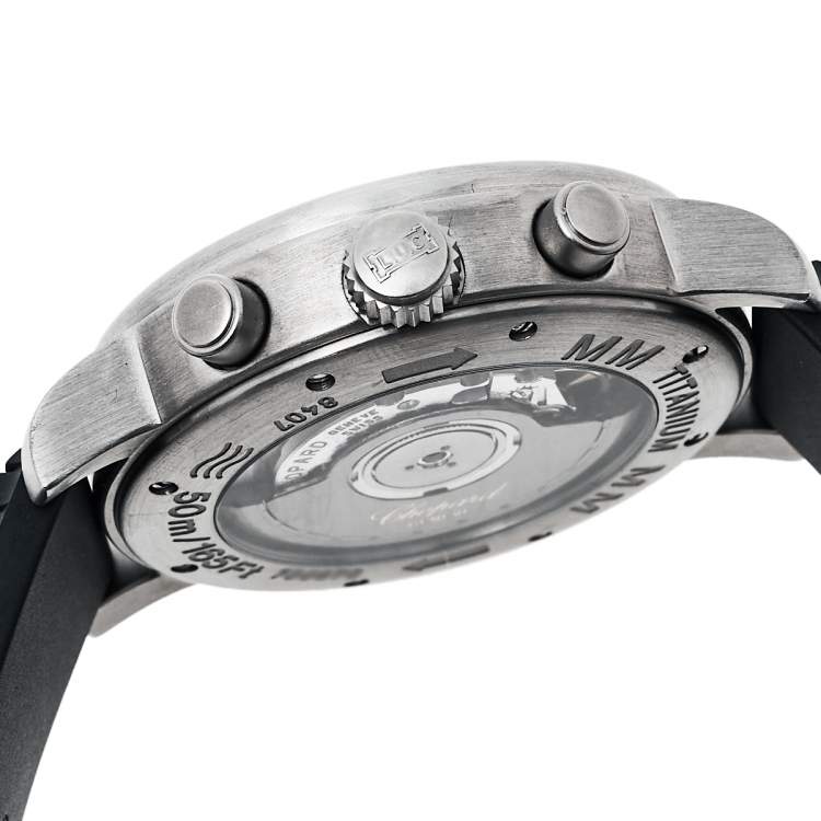 Pre Owned Chopard Black Titanium Happy Mille Miglia Chronograph 8407 Men's Wristwatch 40.5 MM