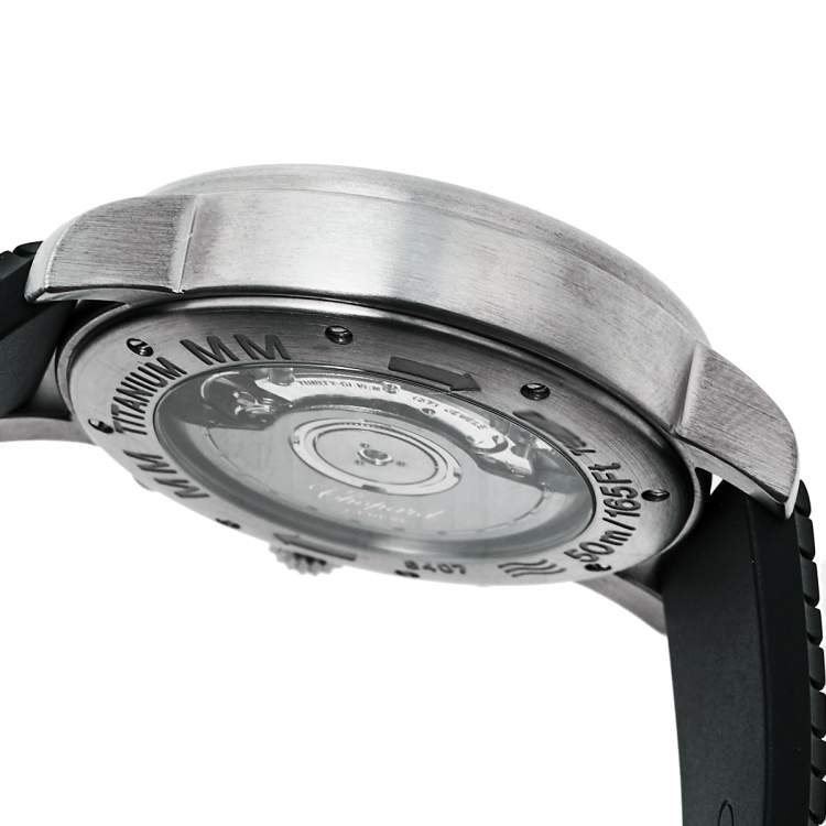 Pre Owned Chopard Black Titanium Happy Mille Miglia Chronograph 8407 Men's Wristwatch 40.5 MM