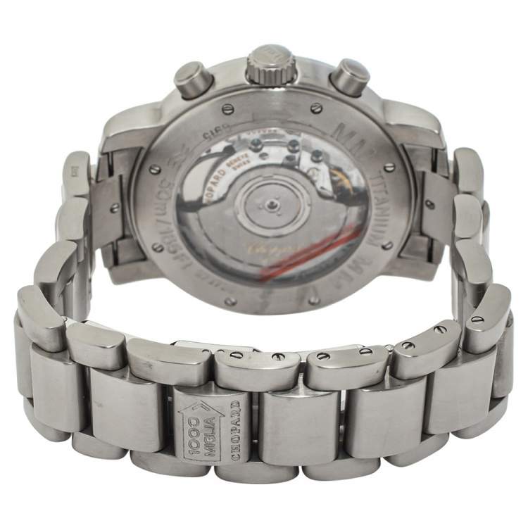Pre Owned Chopard Black Titanium Mille Miglia Chronograph 15/8915 Men's Wristwatch 39 mm