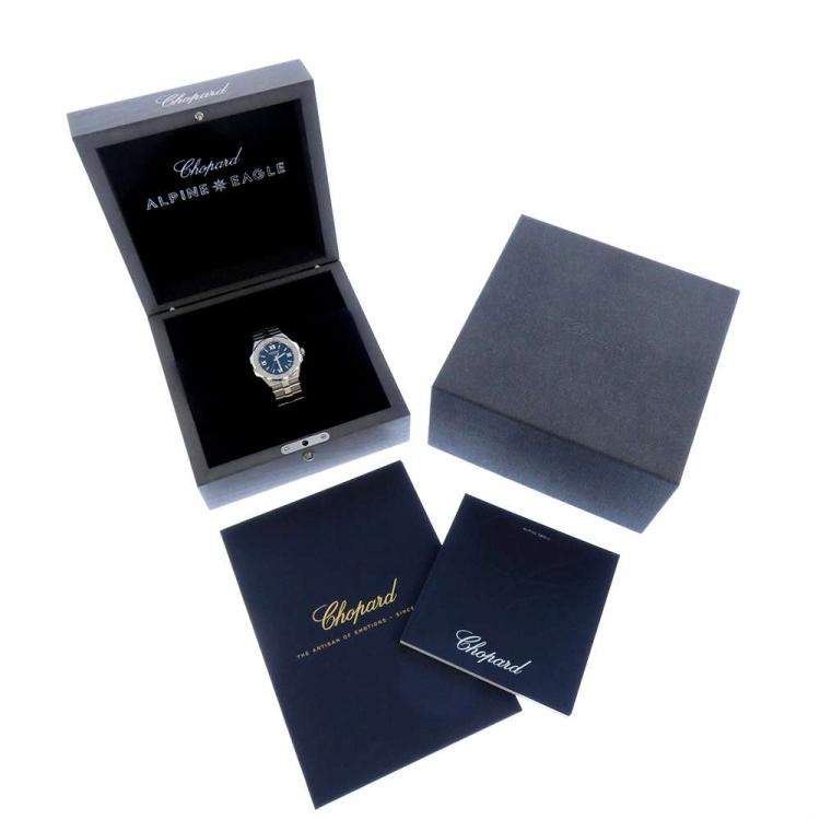 Pre Owned Chopard Blue Stainless Steel Eagle 298600-3001 Men's Wristwatch 41 mm
