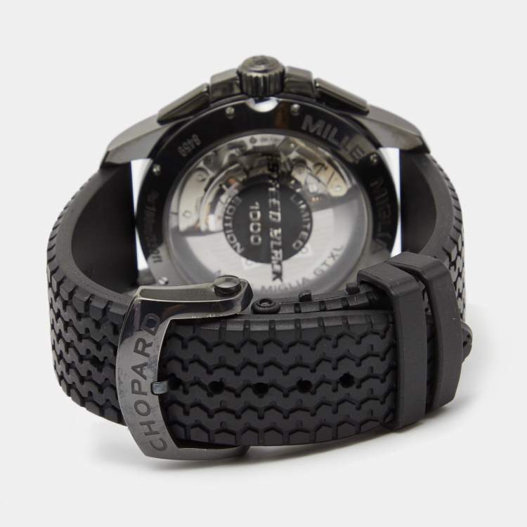Pre Owned Chopard Black DL Coated Stainless Steel Rubber Mille Miglia GT XL 168459-3022 Men's Wristwatch 44 mm