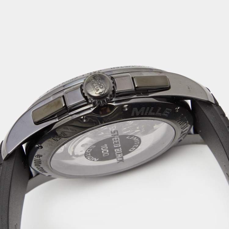 Pre Owned Chopard Black DL Coated Stainless Steel Rubber Mille Miglia GT XL 168459-3022 Men's Wristwatch 44 mm