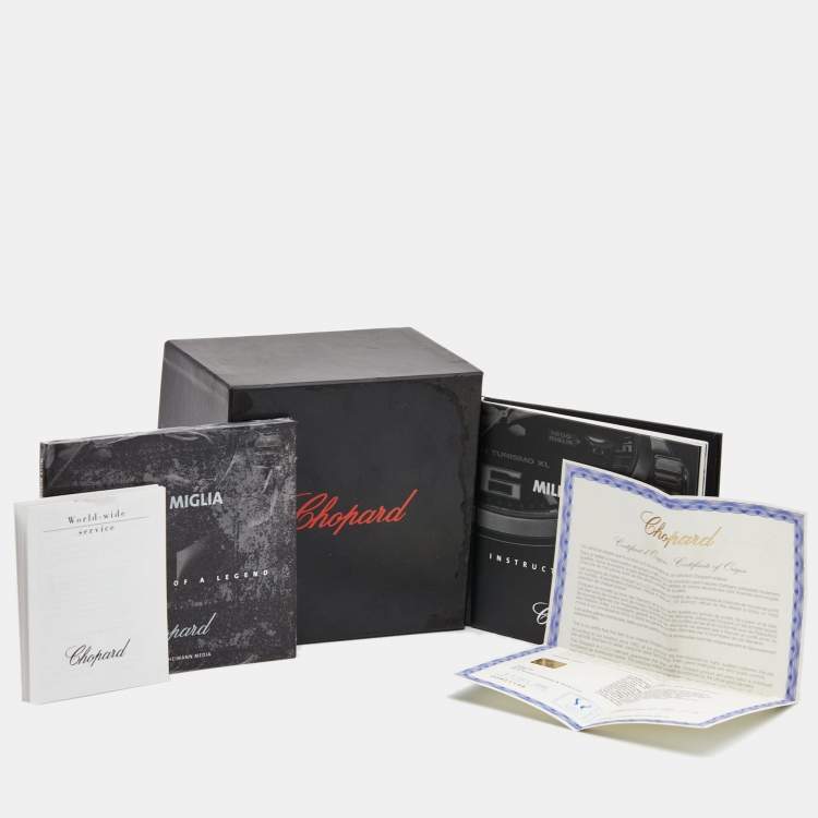 Pre Owned Chopard Silver Stainless Steel Alligator Mille Miglia Jacky Ickx Limited Edition 168998-3002 Men's Wristwatch 42 mm