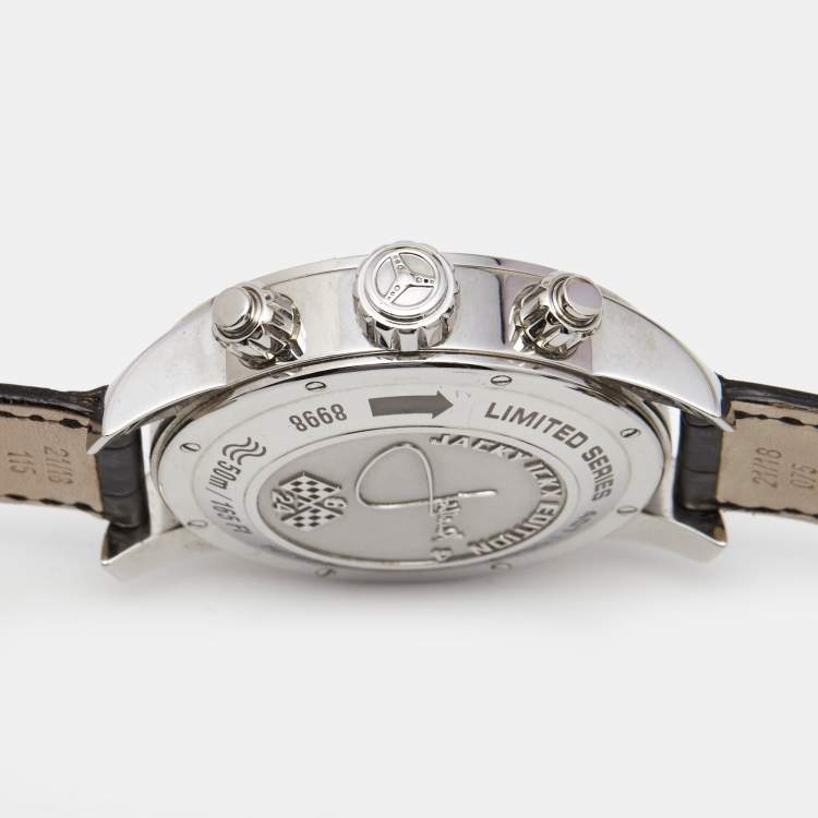 Pre Owned Chopard Silver Stainless Steel Alligator Mille Miglia Jacky Ickx Limited Edition 168998-3002 Men's Wristwatch 42 mm