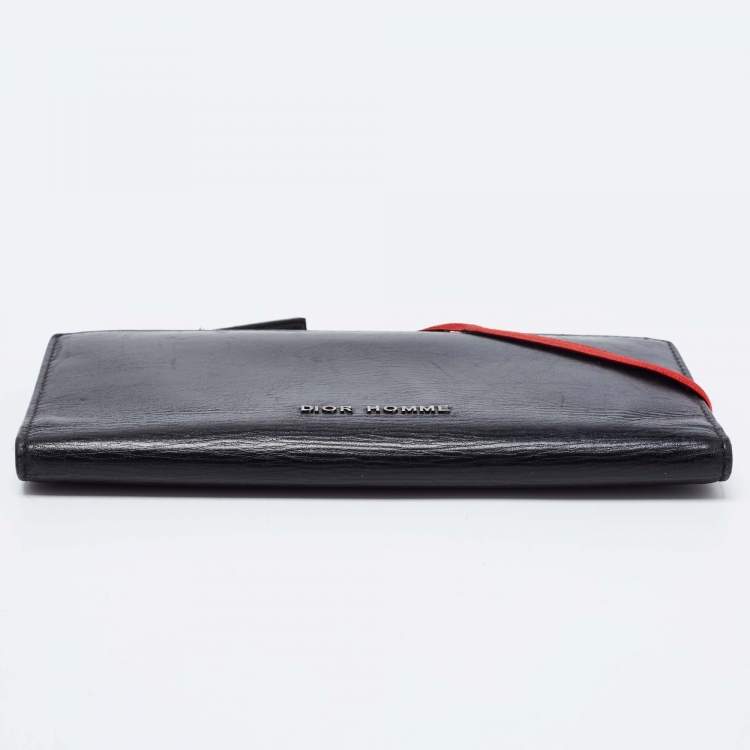 Pre Owned Dior Black Leather Long Wallet