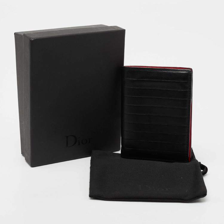 Pre Owned Dior Homme Black Leather Bifold Wallet