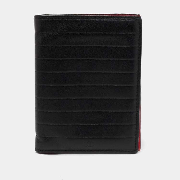 New CHRISTIAN DIOR CD Red Leather Mens Bifold Wallet Spain