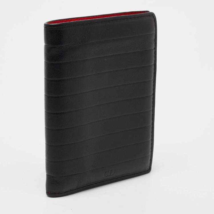 Pre Owned Dior Homme Black Leather Bifold Wallet