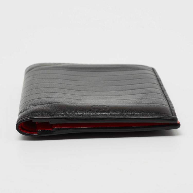 Pre Owned Dior Homme Black Leather Bifold Wallet