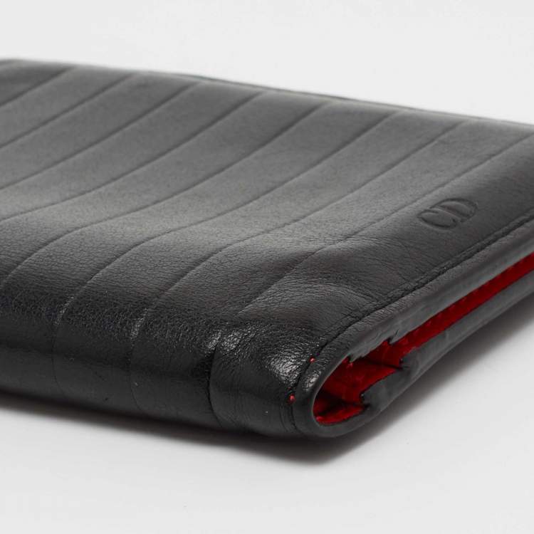 Pre Owned Dior Homme Black Leather Bifold Wallet