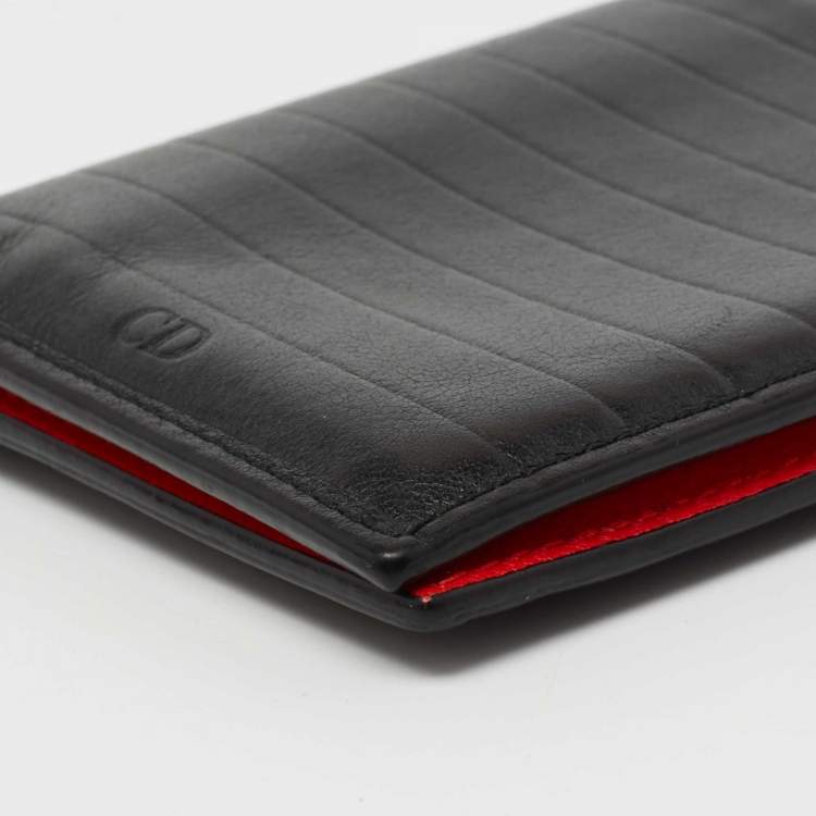 Pre Owned Dior Homme Black Leather Bifold Wallet