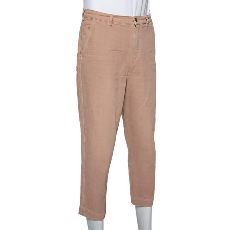 Pre Owned Christian Dior Pink Denim Capri Jeans M