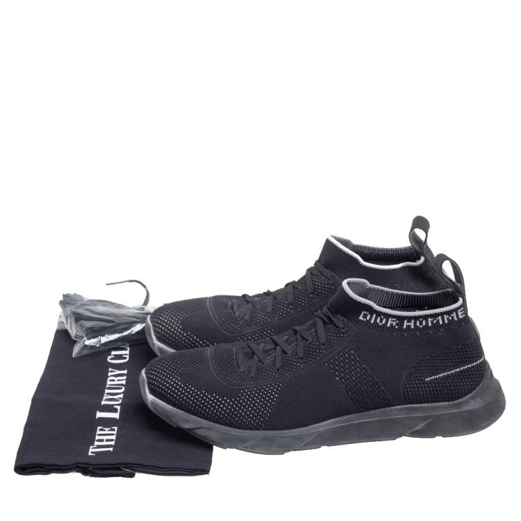 Pre Owned Dior Black Knit B21 Socks Low-Top Sneakers Size 41.5