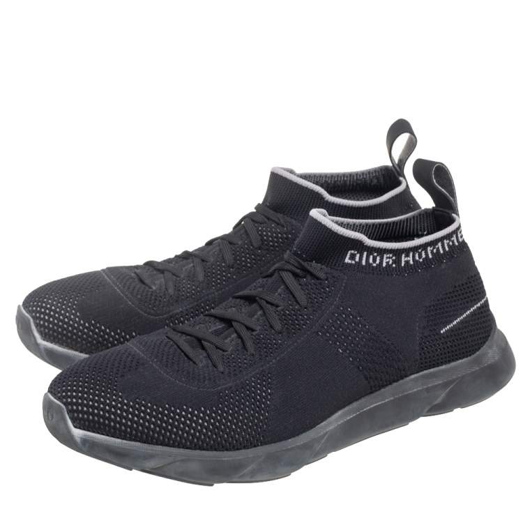Pre Owned Dior Black Knit B21 Socks Low-Top Sneakers Size 41.5