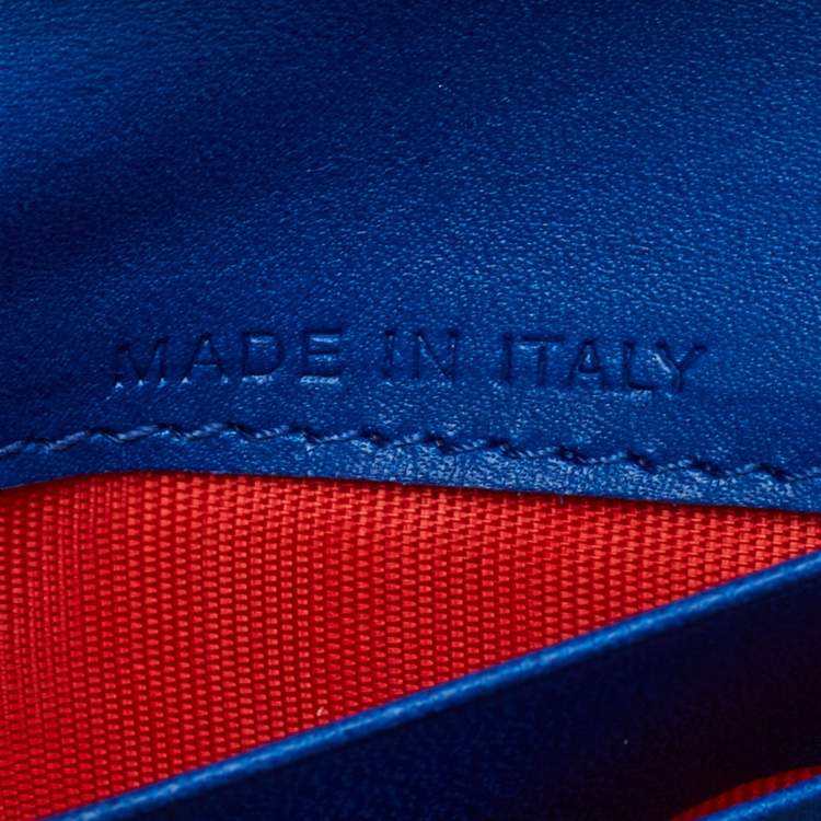 Pre Owned محفظة مطوية كريستيان لوبوتان باروس سبايكس جلد أزرق