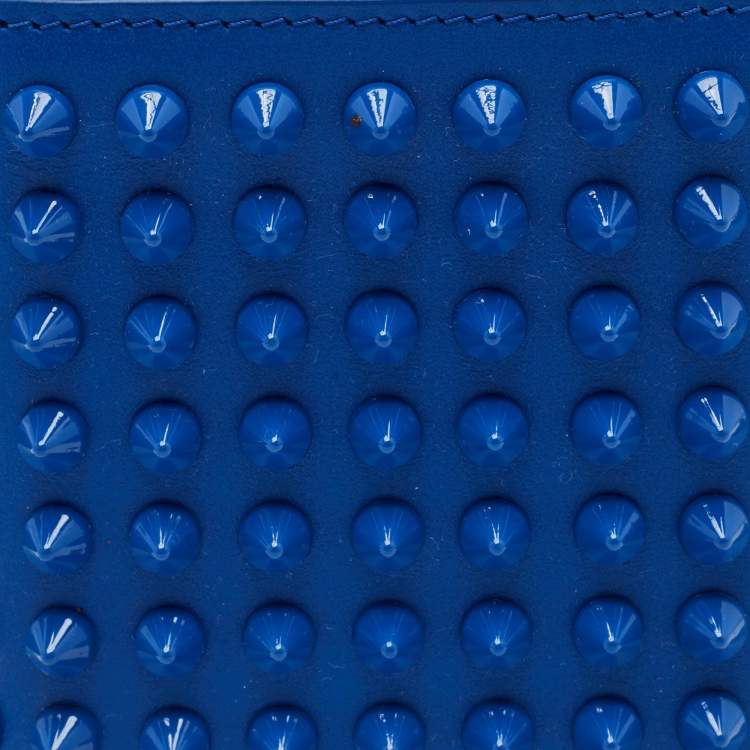 Pre Owned محفظة مطوية كريستيان لوبوتان باروس سبايكس جلد أزرق