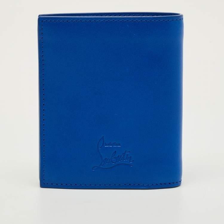 Pre Owned محفظة مطوية كريستيان لوبوتان باروس سبايكس جلد أزرق