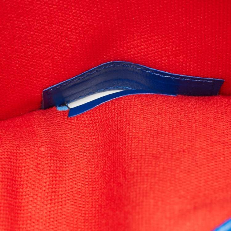 Pre Owned محفظة مطوية كريستيان لوبوتان باروس سبايكس جلد أزرق