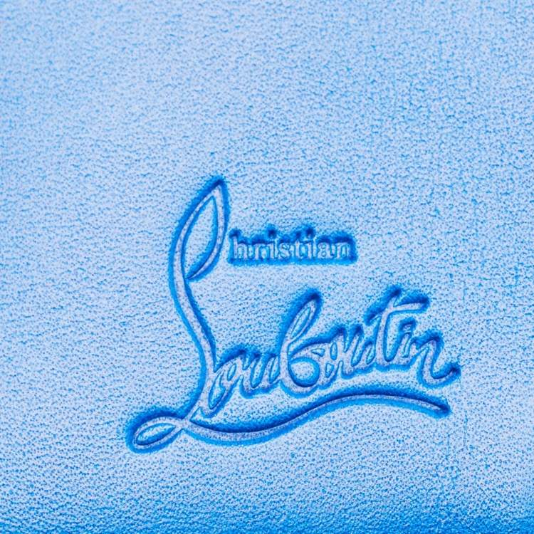 Pre Owned محفظة مطوية كريستيان لوبوتان باروس سبايكس جلد أزرق